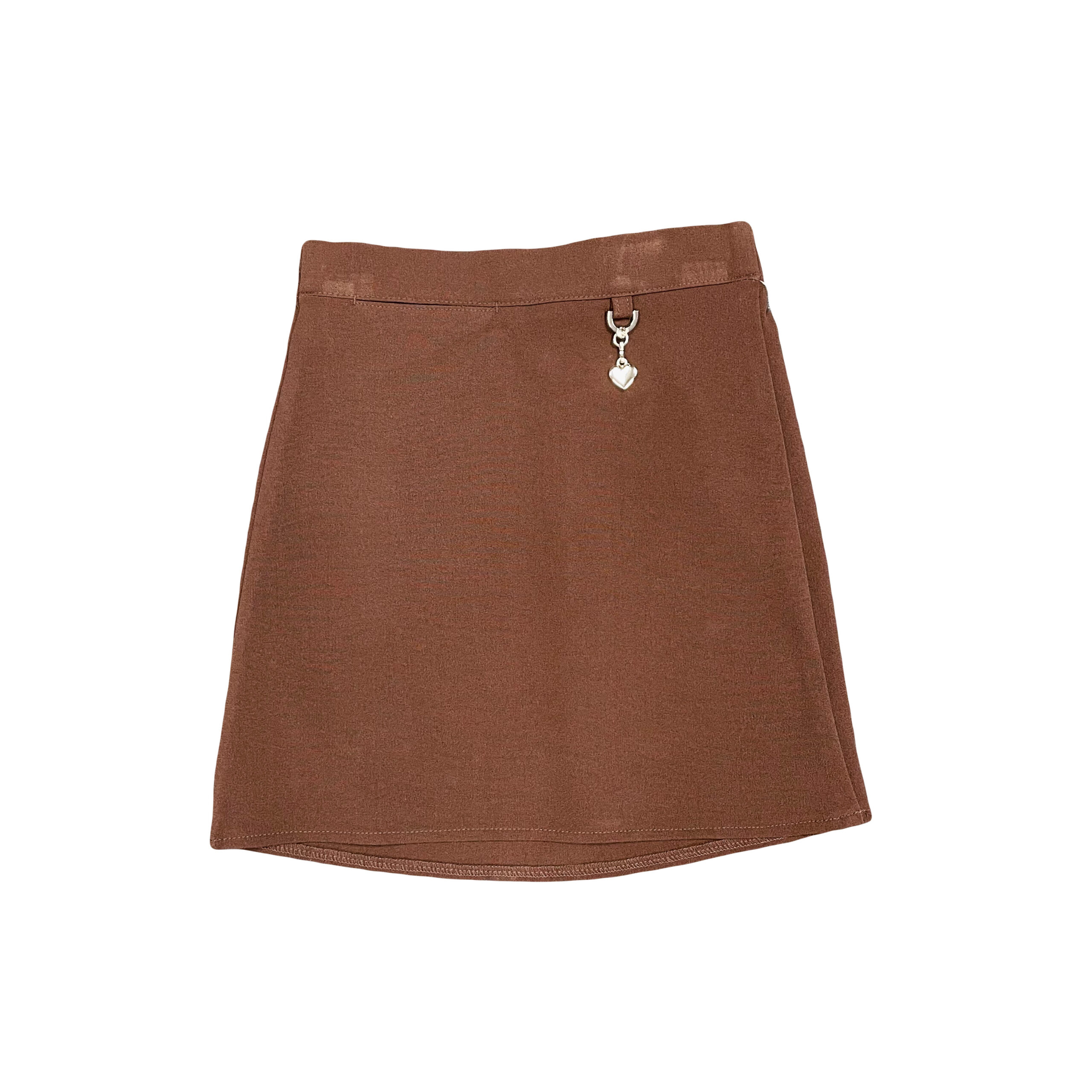 Brown Straight Skirt – With Half Elasticated Waist