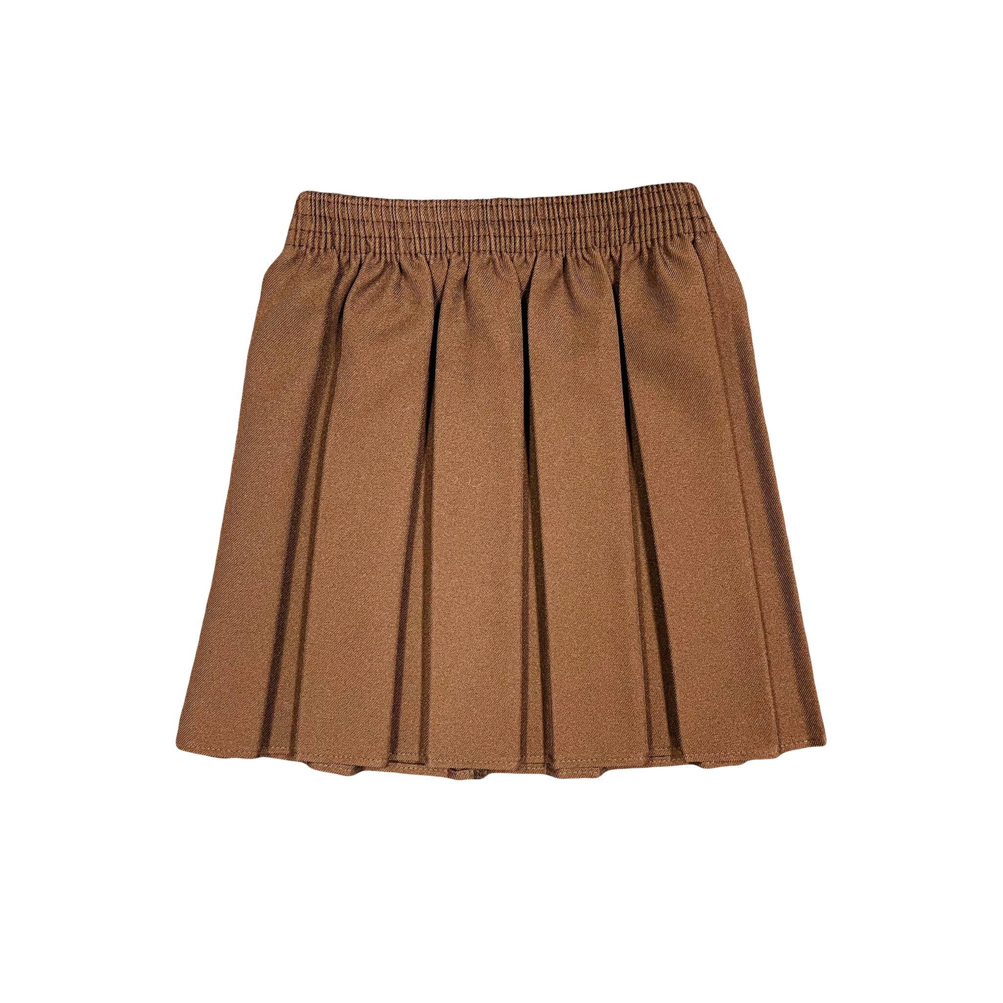 Brown Pleated Skirt – With Elasticated Waist – Barnums School Wear