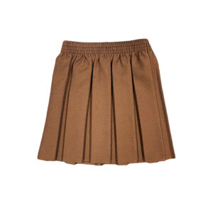 Brown Pleated Skirt - With Elasticated Waist
