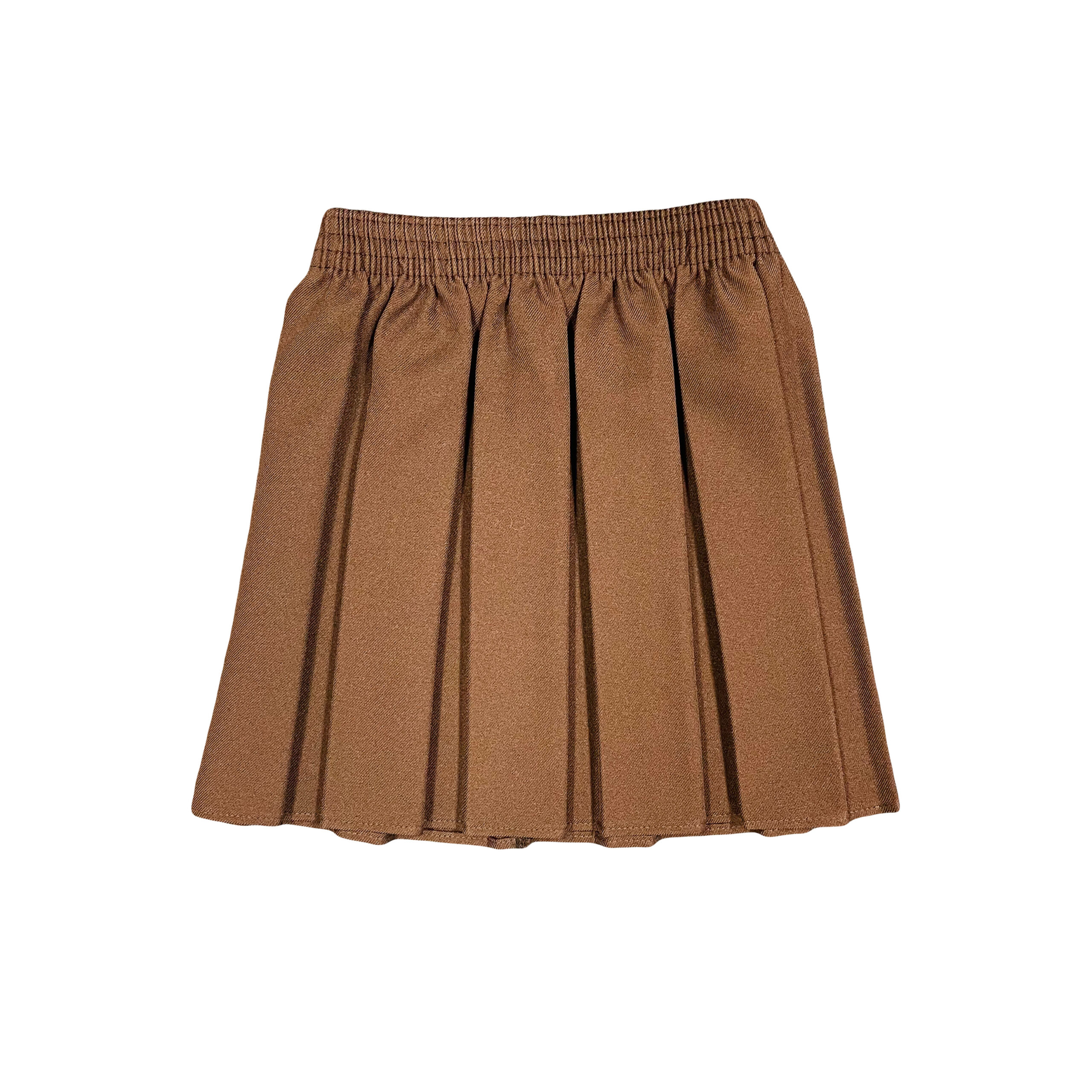 Brown Pleated Skirt – With Elasticated Waist