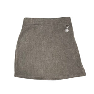 Grey Straight Skirt - With Half Elasticated Waist
