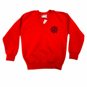 Whitstable Junior V-Neck Sweatshirt Red Lower School - Black Upper School